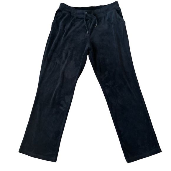 Gloria Vanderbilt Womens Large Black Velour Sweatpants - Picture 1 of 5